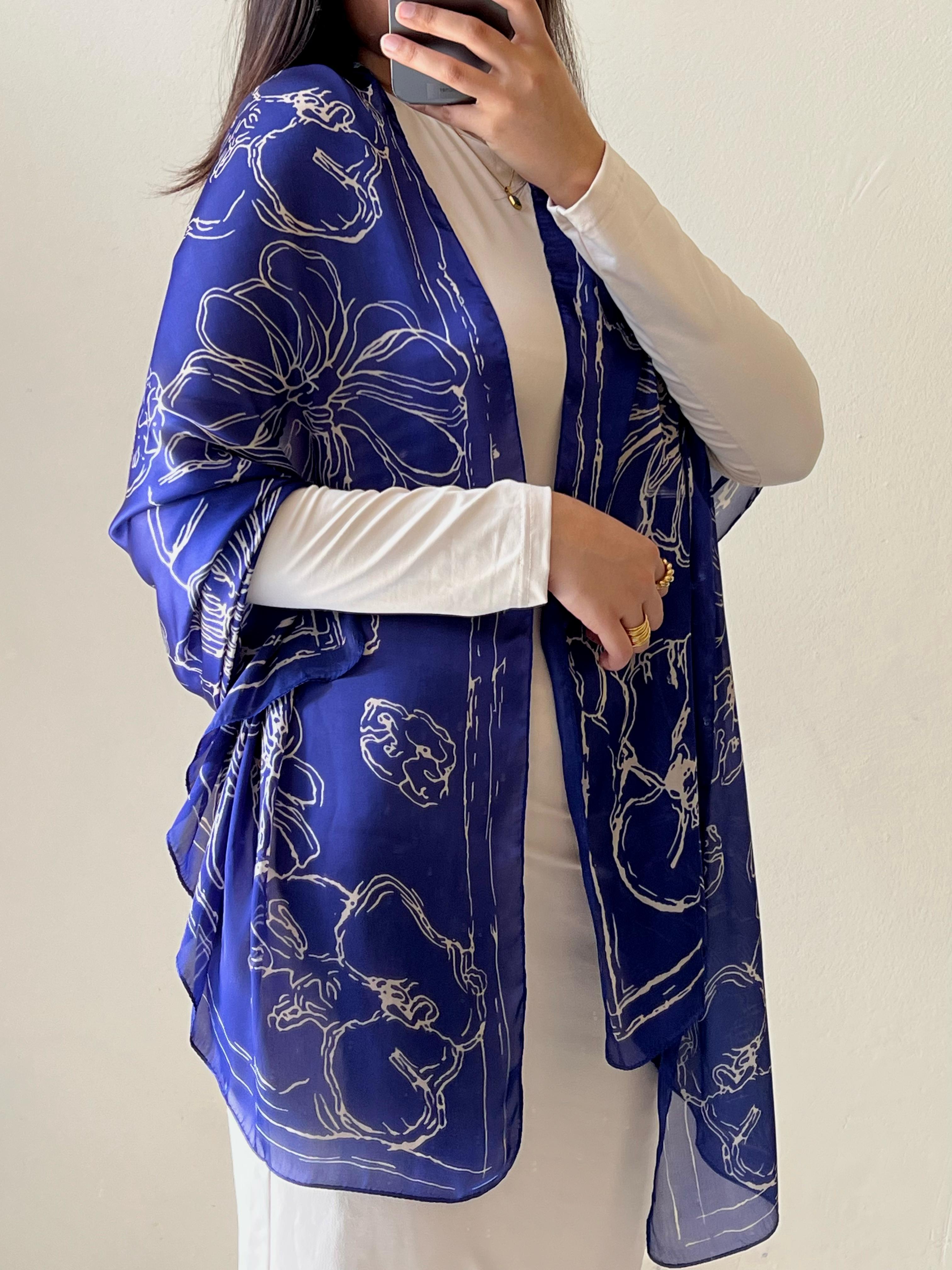 Floral Fizz- Royal Blue